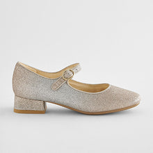 Load image into Gallery viewer, Silver/Gold Ombre Glitter Flared Heel Occasion Shoes (Older Girls)