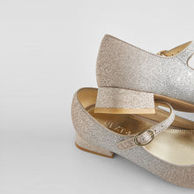 Load image into Gallery viewer, Silver/Gold Ombre Glitter Flared Heel Occasion Shoes (Older Girls)