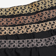 Load image into Gallery viewer, Black Metallic Waistband 4 pack 100% Cotton Boxers