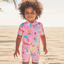 Load image into Gallery viewer, Pink Unicorn Sunsafe Swim Suit (3mths-6yrs)