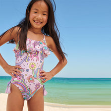 Load image into Gallery viewer, Pink Unicorn Frill Swimsuit (3mths-5yrs)