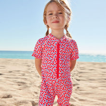 Load image into Gallery viewer, Red/White Sunsafe Swim Suit (3mths-5yrs)