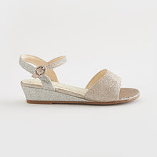 Load image into Gallery viewer, Silver/Gold Ombre Occasion Wedge Sandals (Older Girls)