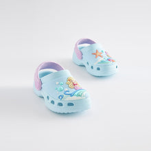 Load image into Gallery viewer, Blue Mermaid Clogs With Ankle Strap (Younger Girls)