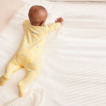 Load image into Gallery viewer, Yellow Duck/Mint Green Clouds Sleepsuits 4 Pack (0-2yrs)