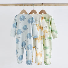 Load image into Gallery viewer, Multi Pastel Baby Character Sleepsuits 3 Pack (0-18mths)