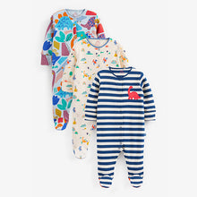 Load image into Gallery viewer, Multi Bright Baby Footed Sleepsuit 3 Pack (0mths-18mths)