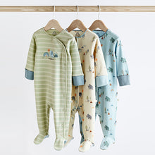 Load image into Gallery viewer, Mint Green Baby Sleepsuits 3 Pack (0-3yrs)