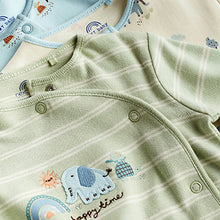 Load image into Gallery viewer, Mint Green Baby Sleepsuits 3 Pack (0-3yrs)