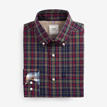 Load image into Gallery viewer, Blue Navy/Red/Green Check Easy Iron Button Down Oxford Shirt