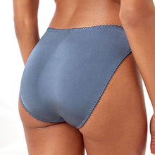 Load image into Gallery viewer, Blue/Nude High Leg Embroidered Knickers 2 Pack