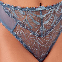 Load image into Gallery viewer, Blue/Nude High Leg Embroidered Knickers 2 Pack