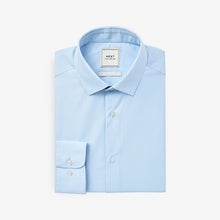 Load image into Gallery viewer, Light Blue Slim Fit Easy Care Single Cuff Shirt