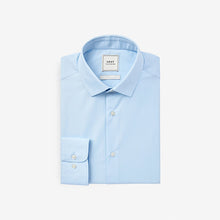 Load image into Gallery viewer, Light Blue Slim Fit Easy Care Single Cuff Shirt