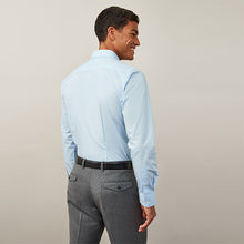 Load image into Gallery viewer, Light Blue Slim Fit Easy Care Single Cuff Shirt