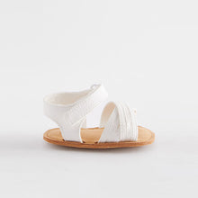 Load image into Gallery viewer, White Cross Strap Baby Sandals (0-24mths)