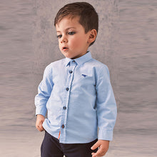 Load image into Gallery viewer, Blue Trimmed Oxford Shirt (3mths-6yrs)