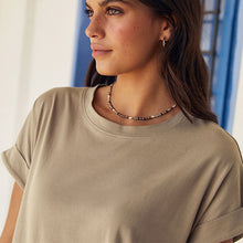 Load image into Gallery viewer, Neutral Short Sleeve Maxi T-Shirt Dress