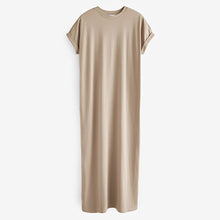 Load image into Gallery viewer, Neutral Short Sleeve Maxi T-Shirt Dress
