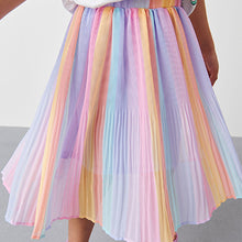 Load image into Gallery viewer, Rainbow Stripe Pleated Midi Skirt (3-12yrs)