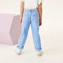 Load image into Gallery viewer, Blue Embroidered Mom Jeans (3-12yrs)