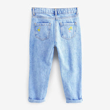 Load image into Gallery viewer, Blue Embroidered Mom Jeans (3-12yrs)