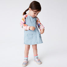 Load image into Gallery viewer, Pink Panda Print Raglan Denim Dress (3mths-6yrs)