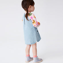Load image into Gallery viewer, Pink Panda Print Raglan Denim Dress (3mths-6yrs)