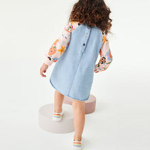 Load image into Gallery viewer, Pink Panda Print Raglan Denim Dress (3mths-6yrs)