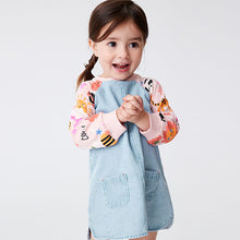 Load image into Gallery viewer, Pink Panda Print Raglan Denim Dress (3mths-6yrs)