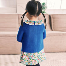 Load image into Gallery viewer, Blue cardigan dress set (3mths-6yrs)