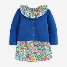 Load image into Gallery viewer, Blue cardigan dress set (3mths-6yrs)
