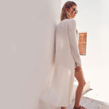 Load image into Gallery viewer, White Longine Linen Rib Cardigan