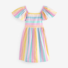 Load image into Gallery viewer, Rainbow Stripe Angel Sleeve Dress (3-12yrs)
