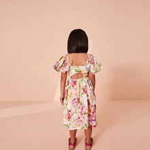 Load image into Gallery viewer, Pink Floral Angel Sleeve Dress (3-12yrs)