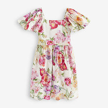 Load image into Gallery viewer, Pink Floral Angel Sleeve Dress (3-12yrs)