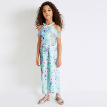 Load image into Gallery viewer, Mint Green Floral Print Wide Leg Jumpsuit (3-12yrs)