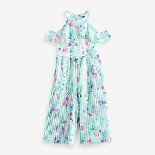 Load image into Gallery viewer, Mint Green Floral Print Wide Leg Jumpsuit (3-12yrs)