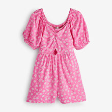 Load image into Gallery viewer, Pink Ditsy Cut-Out Detail Playsuit