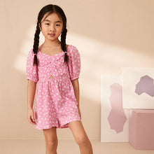 Load image into Gallery viewer, Pink Ditsy Cut-Out Detail Playsuit