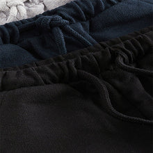 Load image into Gallery viewer, Black/Grey/Navy Blue 100% Cotton Jersey Shorts 3 Pack (3mths-5-6yrs)