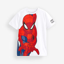 Load image into Gallery viewer, Spider-Man White Marvel Superhero Short Sleeve 100% Cotton T-Shirt
