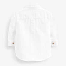 Load image into Gallery viewer, White Grandad Collar Linen Mix Shirt (3mths-6yrs)