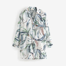 Load image into Gallery viewer, White Floral Cotton Beach Shirt