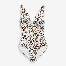 Load image into Gallery viewer, Animal Print Plunge Tummy Control Swimsuit