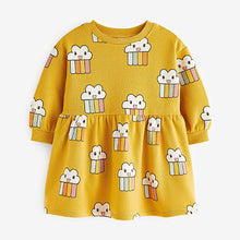 Load image into Gallery viewer, Yellow Ochre Rainbow Sweat Dress (3mths-6yrs)
