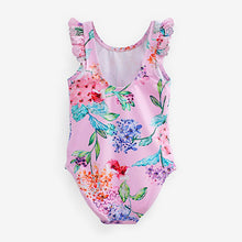Load image into Gallery viewer, Pale Pink Floral Frill Sleeved Swimsuit (3mths-5yrs)