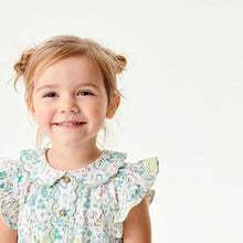 Load image into Gallery viewer, Cream Short Sleeve Denim Skirt Dress (3mths-7yrs)