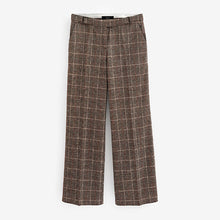 Load image into Gallery viewer, Brown Check Smart Tailored Wide Trousers