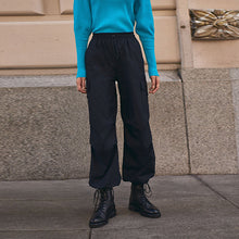 Load image into Gallery viewer, Black Parachute Cotton Cargo Trousers